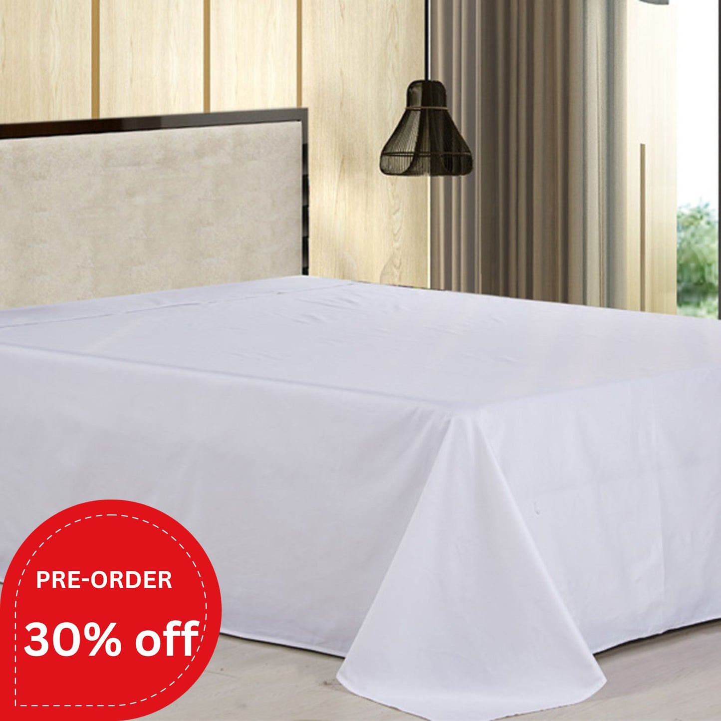 High Quality Hotel 100% Cotton Percale Flat Sheet 200TC-PRE ORDER